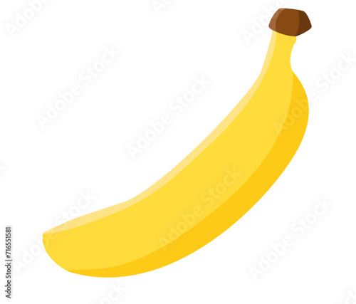 Banana Elegance - A high-resolution image focusing on the elegant simplicity of a single banana, emphasizing its smooth surface and appealing form. Banana vector illustration.