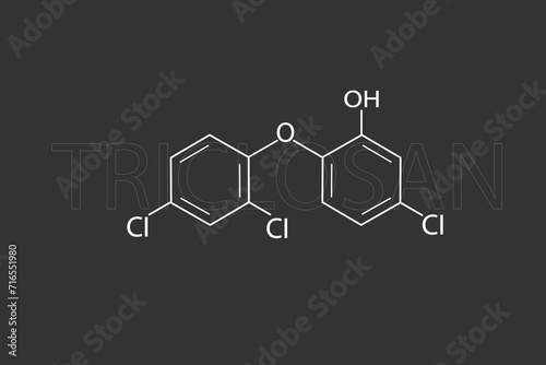 Triclosan molecular skeletal chemical formula 