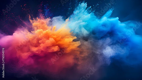 Dust explosion Holi background, Indian traditional festival