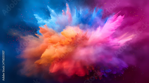 Dust explosion Holi background, Indian traditional festival