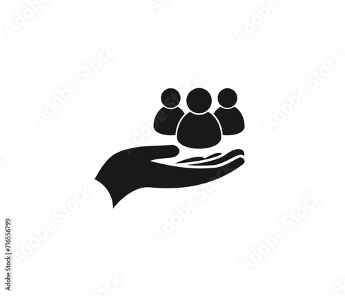 Retention client sign, Customer care icon, People protection and safety vector icon
