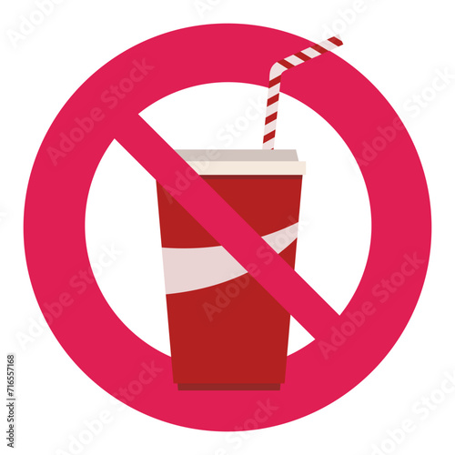 Prohibition of sodas (flat design,cut out)