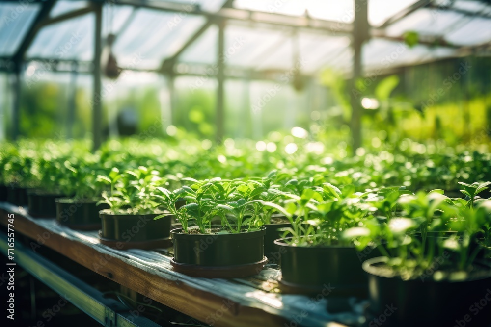 Modern, industrial greenhouse for growing vegetables and herbs. Argoproduction