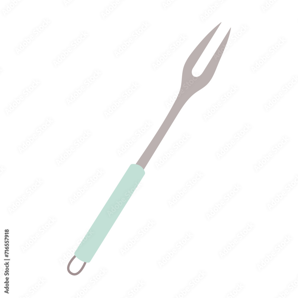 Two-prong fork icon. Kitchen Utensil. Cartoon illustration of kitchen ladle vector icon. Two-prong fork icon. Kitchen Utensil. Cartoon illustration of kitchen ladle vector icon.