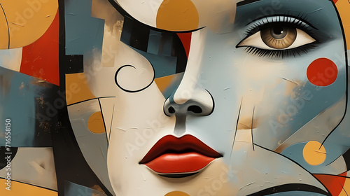 Modern female face seamless...