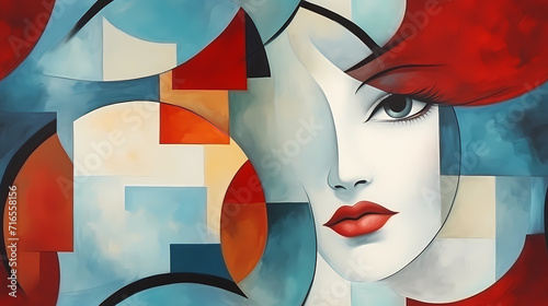 Modern female face seamless...