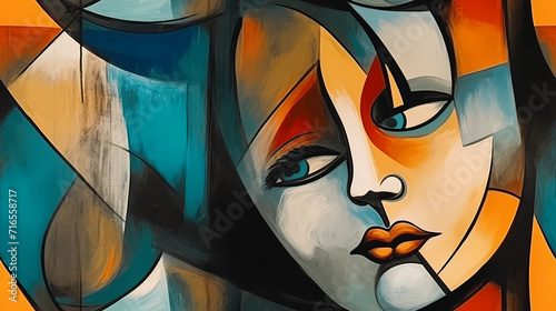 Modern female face seamless...
