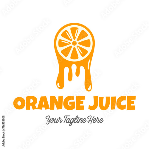 Fresh orange juice logo template design vector. Business logo for lemon juice, squeezed citrus, smoothies or lemonade.
