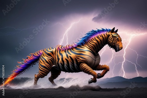 Horse Art. Colorful modern horse art. Generated AI