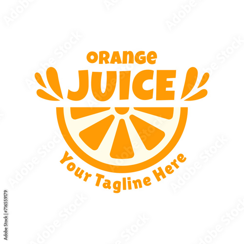Fresh orange juice logo template design vector. Business logo for lemon juice, squeezed citrus, smoothies or lemonade.