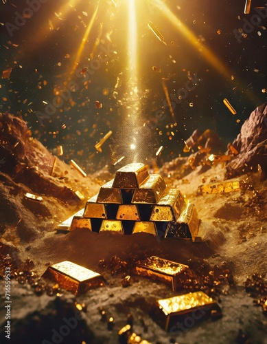 隠された金塊と金の延べ棒