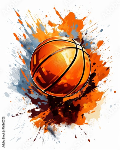 Basketball lover t-shirt with minimalist player and ball graphic © Ameer