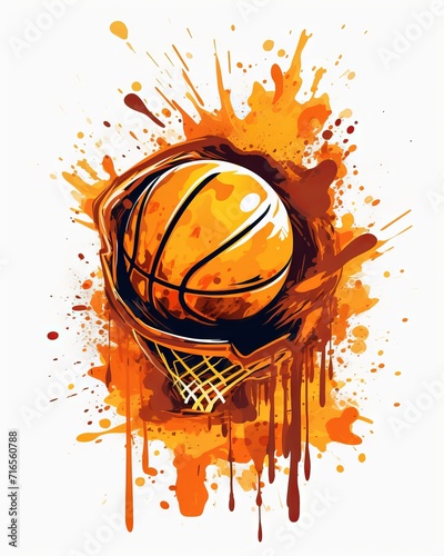 Basketball lover t-shirt with minimalist player and ball graphic © Ameer