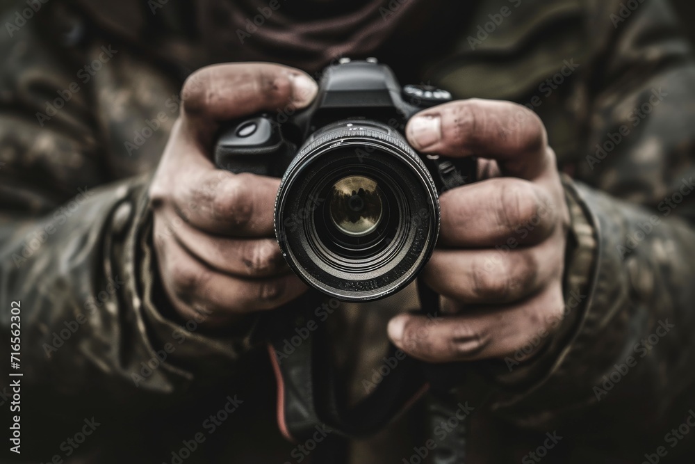 pair of hands holding a DSLR camera pair of hands holding a DSLR camera
