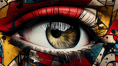 Modern face eye seamless pa...