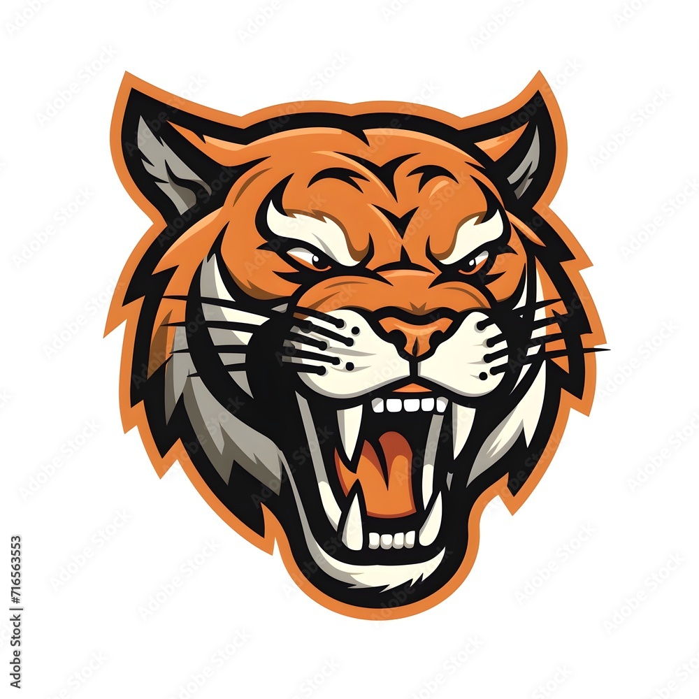 Tiger vector art logo for gamers - Generative AI