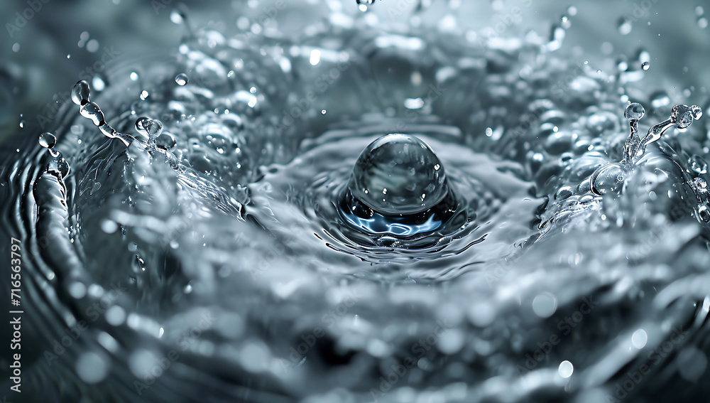 water droplet in a sphere with bubbles over it. - water splashing macro shot. water droplet in a sphere with bubbles over it. - water splashing macro shot.