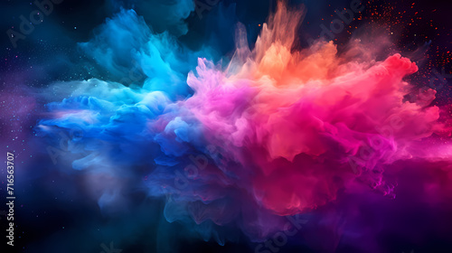 Dust explosion abstract background, Holi background