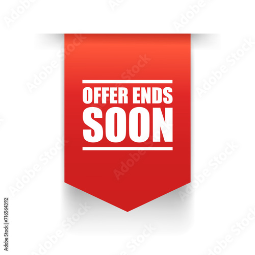 Offer ends soon vector banner
