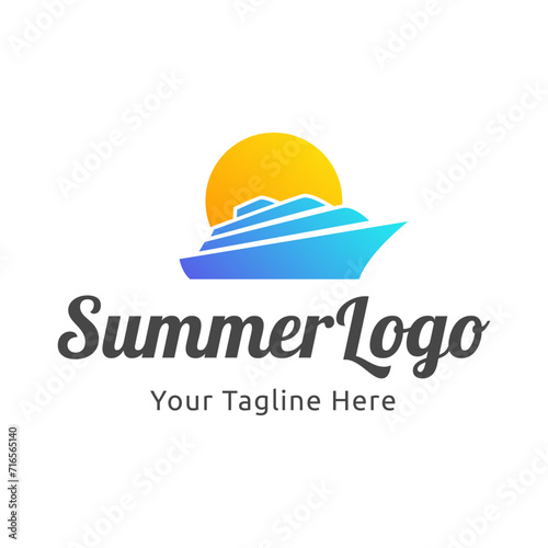 yacht logo abstract vector template. Boat Logo Design Template Vector Graphic Branding Element.
