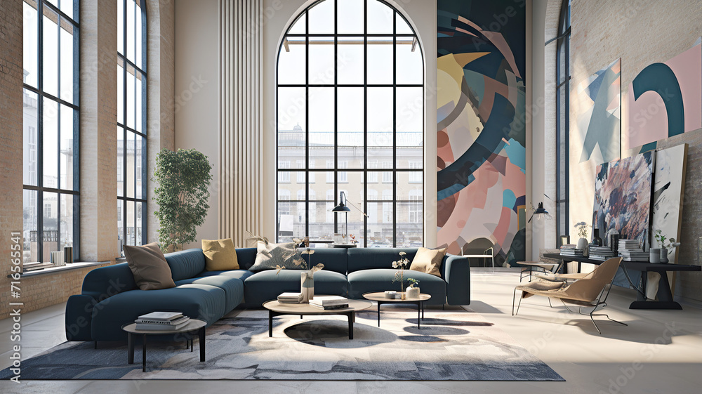 Modern interior. Art Home. Generative AI Modern interior. Art Home. Generative AI
