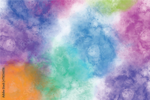 Abstract watercolor paint background wallpaper with grain effect. Liquid fluid texture for banner design. Colorful rainbow holi paint watercolor background for business card, poster or flyer template.