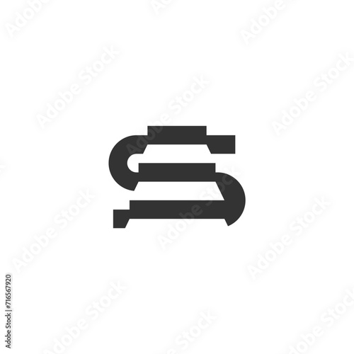 unique letter S and stairs concept vector