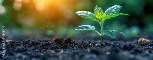 Germinated cannabis seed in...