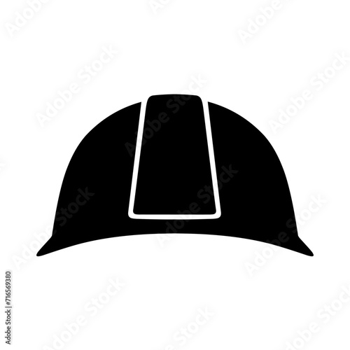 Construction helmet silhouette isolated on white background. Safety hat when working. Vector illustration