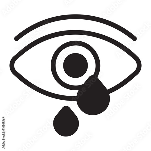 crying glyph icon