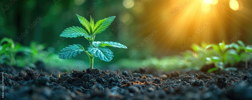 © piai - Germinated cannabis seed in soil © piai - Germinated cannabis seed in soil