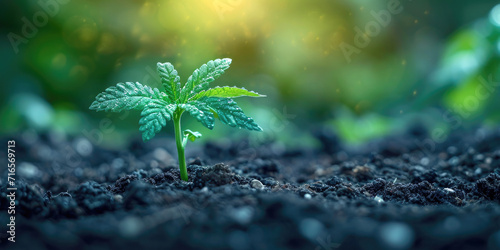 Germinated cannabis seed in...