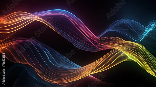 Neon Waves Background abstract wallpaper	