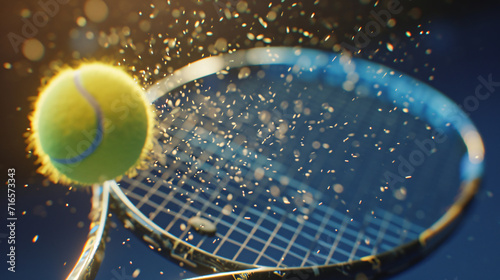 The racket hit the tennis ball © Rimsha