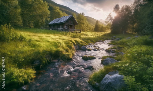 Obraz na płótnie Einsame Hütte in Norwegen w salonie