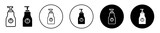 Baby shampoo container vector icon set collection. Baby shampoo container Outline flat Icon.