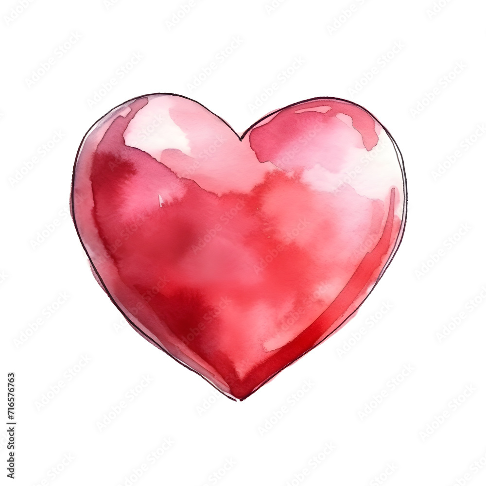 Valentine day watercolor element clipart isolated transparent background. illustration.