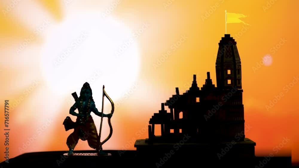 Animation of Lord Rama's Divine Appearance with Bow at Ayodhya's Ram ...