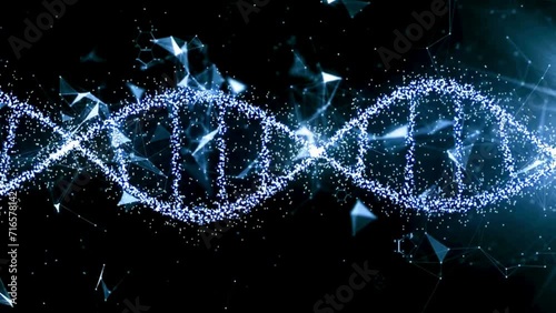 Genetic Code Unveiled: Stock Video Displays the Intricate Dance of Horizontal DNA Patterns, Circulating and Rotating in Mesmerizing Precision. Ideal for Scientific, Medical, and Educational Project
