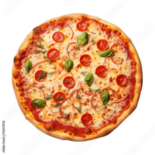 Italian pizza isolated on a white background