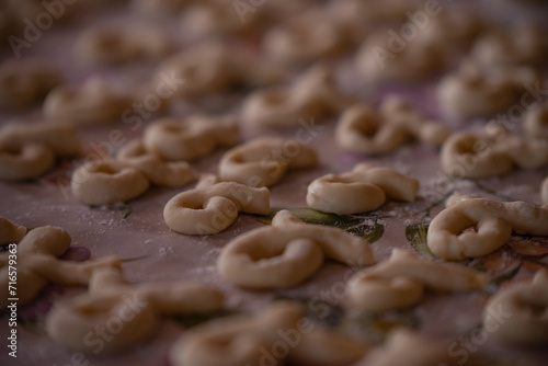 The Christian feast of the 40 Martyrs of Sebastia celebrated on March 9. Homemade dough placed in forms ready to be cooked photo