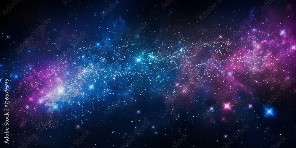 Space background realistic starry night cosmos and shining stars milky way and stardust color galaxy, A big colorful fireworks light to the night, 

