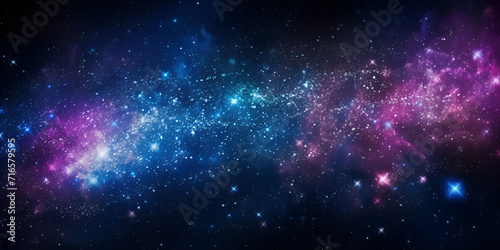 Space background realistic starry night cosmos and shining stars milky way and stardust color galaxy  A big colorful fireworks light to the night    