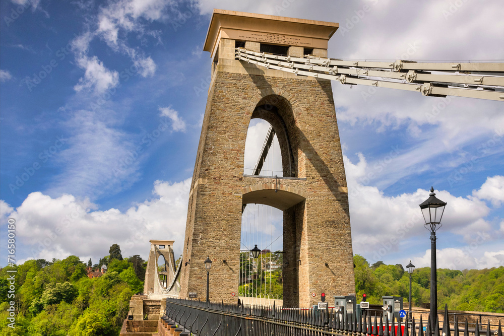 Fototapeta premium Bristol, UK - Clifton Suspension Bridge, by IK Brunel. Opened 1864, has always been a toll bridge.