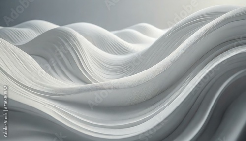 abstract wavy background.an ultra-modern 3D texture featuring white waves, symbolizing tranquility and contemporary sophistication, designed to complement futuristic projects seamlessly.
