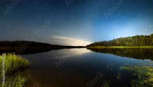 calm lake scape at summer night