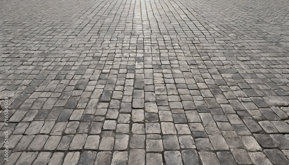 old square cobble stone paving perspective background