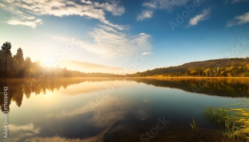 tranquil lake scene at sunrise © Heaven