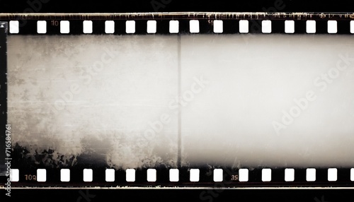 vintage grungy film isolated on background retro analog scratched and smudged old negative strip with vignette border effect in 8k 16 9 ratio 3d rendering photo