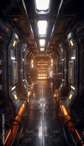 corridor of a spaceship, shuttle